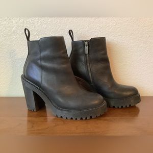 Dr. Martens Magdalena Black Heeled Ankle Boots UK 7/US 9